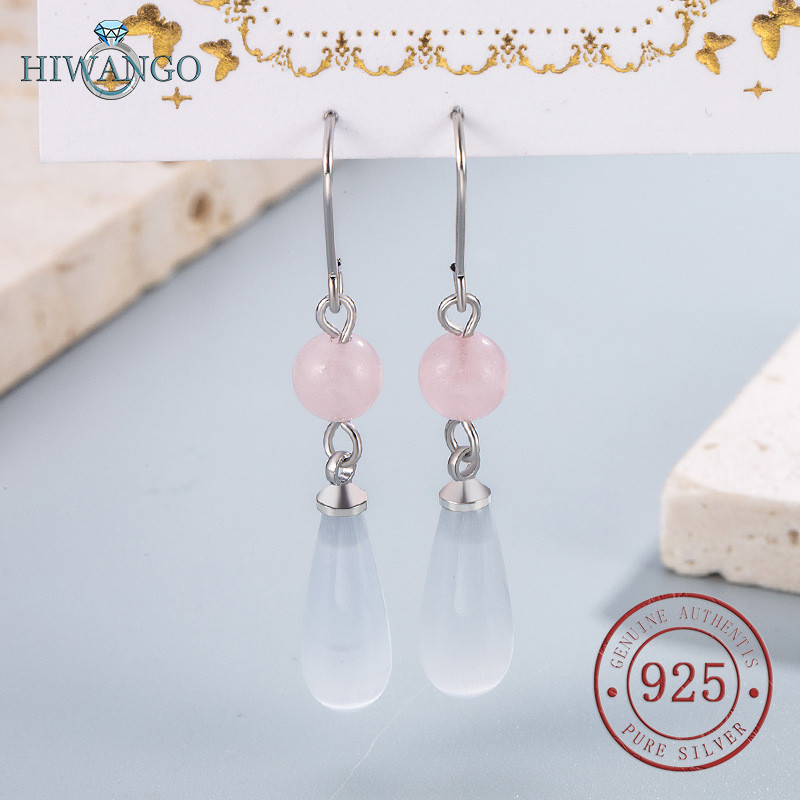 HIWANGO Anting Gantung Mata Kucing Baru Perhiasan Perak 925