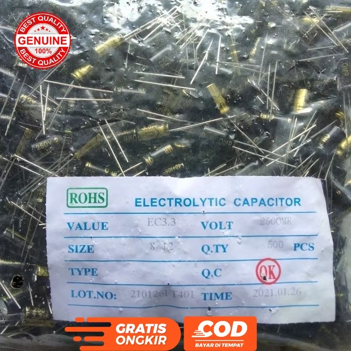 ELCO 3.3UF 250V ELKO 3,3 UF 250 VOLT ROHS