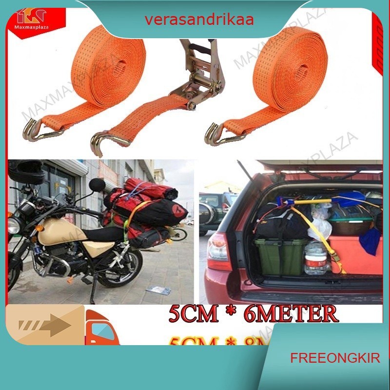 rachet tie down / kepala tali krek / besi trek belt / treker / kotrek / lashing 8M/6M