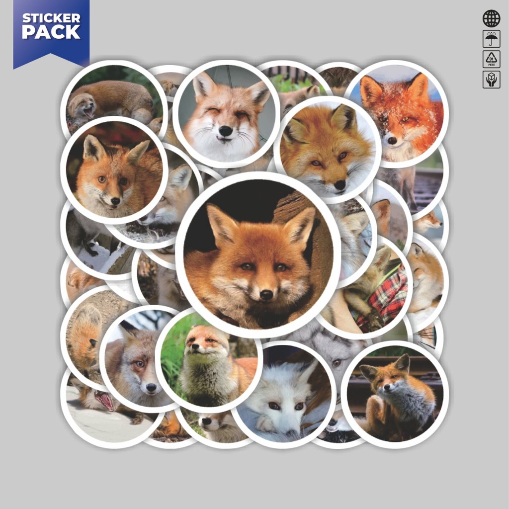 

[100PCS]Stiker Pack Stiker Funny Character Real Fox Portrait Aesthetic Vinyl Anti Air Dekorasi Sticker Laptop Buku Journal Koper Helm Casing HP Gitar Helm Skateboard