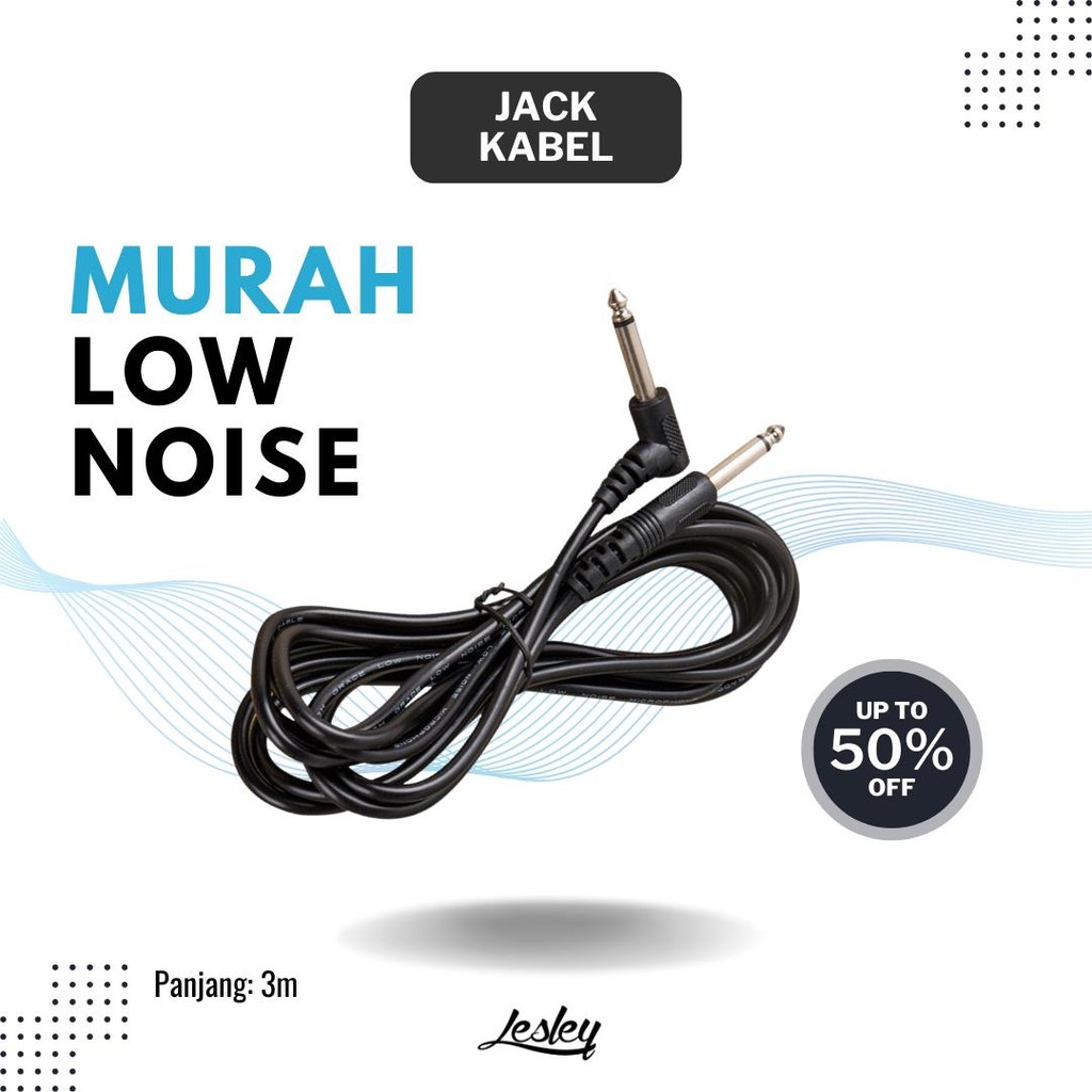 Lesley Kabel Jack gitar elektrik dan gitar akustik elektrik 3m