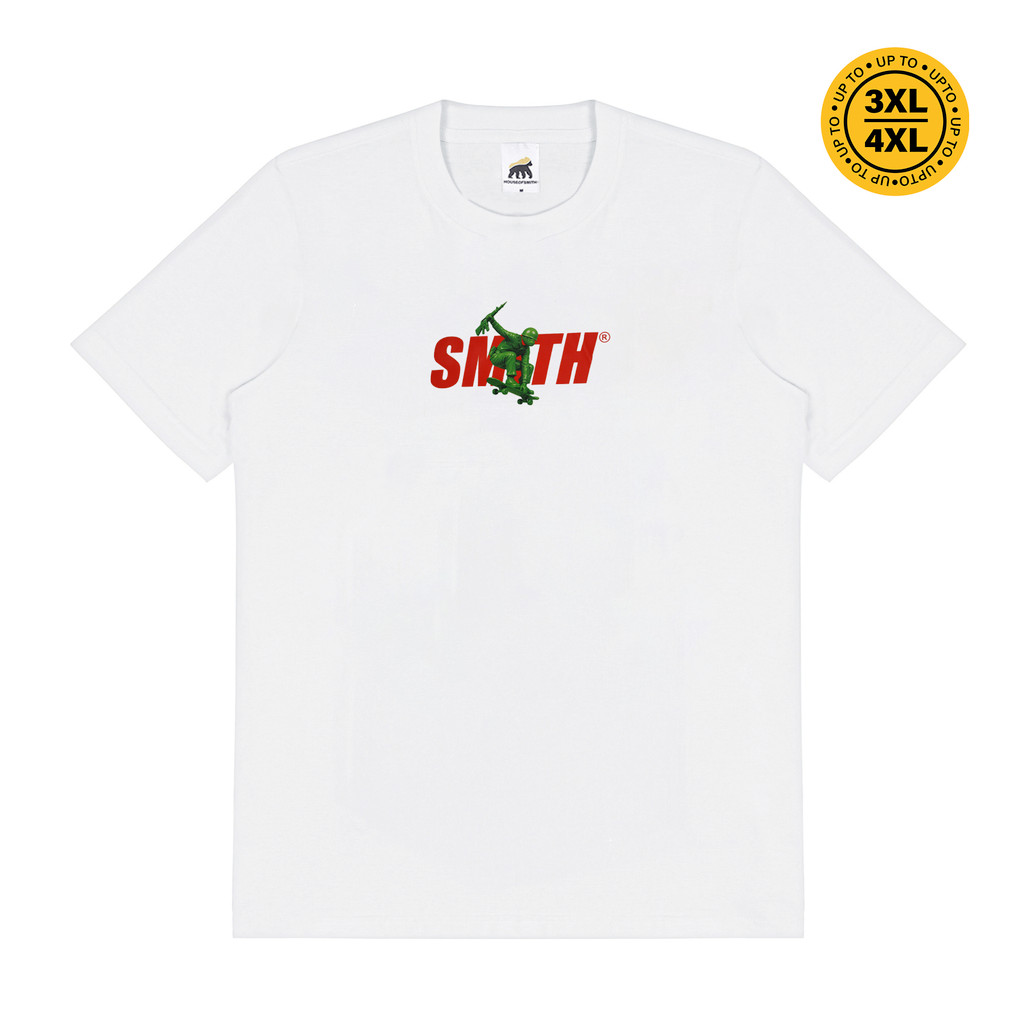 ASLI - 100% Cotton Pria Wanita Tee House of Smith Kaos Pria Lengan Pendek - Toys Tshirt White - T Sh