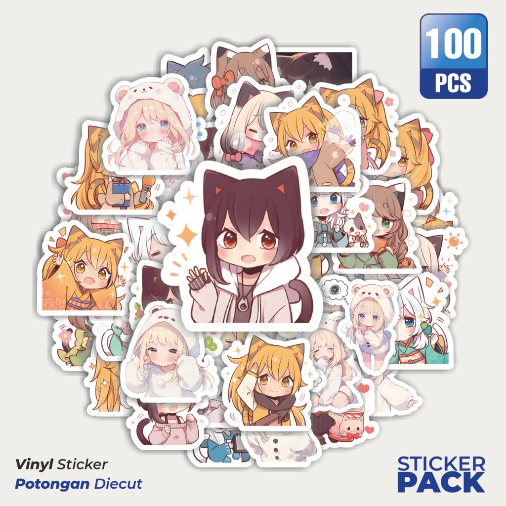 

Stiker Vinyl Funny Character Winter Kitten Nyastick Waterproof Aesthetic- Untuk Laptop, Motor, dan Helm - Paper Stationery Pack