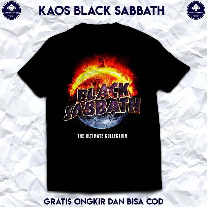 (COD) Kaos Band Black Sabbath. Kaos Musik Band Metal Black Sabbath Original. - S