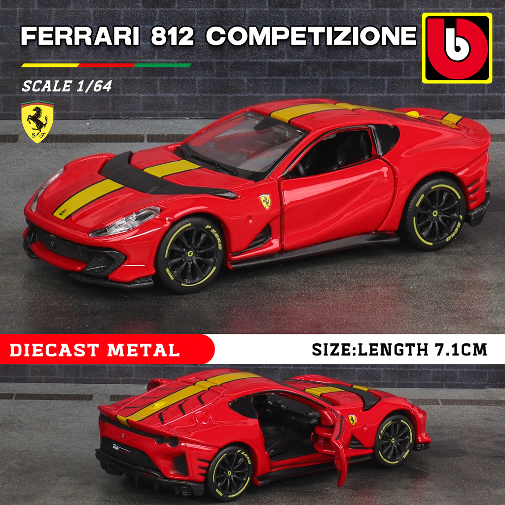 Bburago1:64 Ferrari E812 COMPETIZIONE Model Small Collection Car Alloy Model Toy Gift Scene Decorati