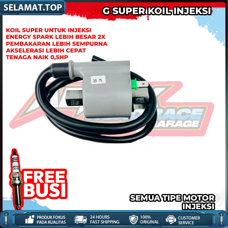 Koil Coil Injeksi G-Super Universal Semua Motor Aerox Nmax Lexi Beat Vario karburator Busi Racing Ir