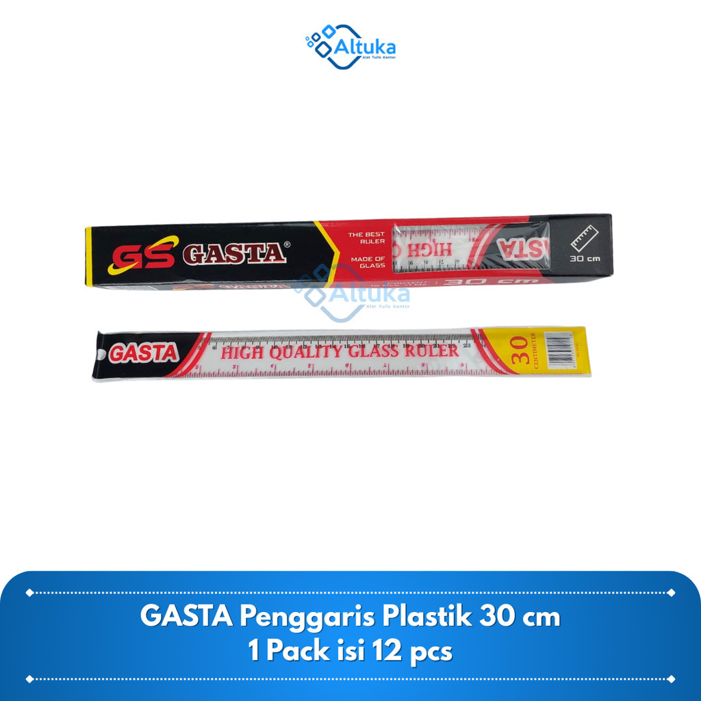 

(12 pcs) GASTA Penggaris Ruler Plastik 30cm Garisan Panjang
