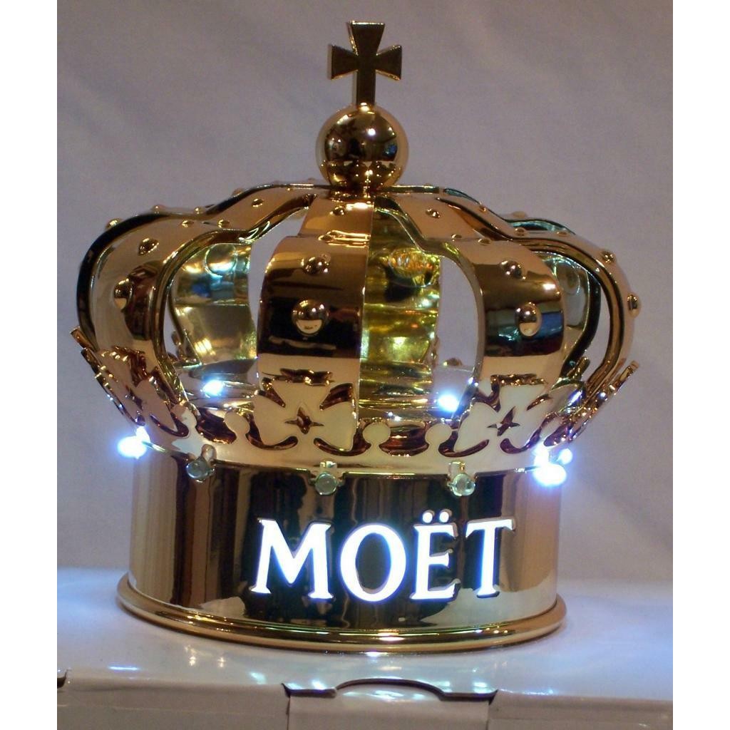 Strobe Baton Rechargeable Gold LED Moet Crown Champagne Wine Bottle Sparklers FLASHING BOTTLE TOPPER
