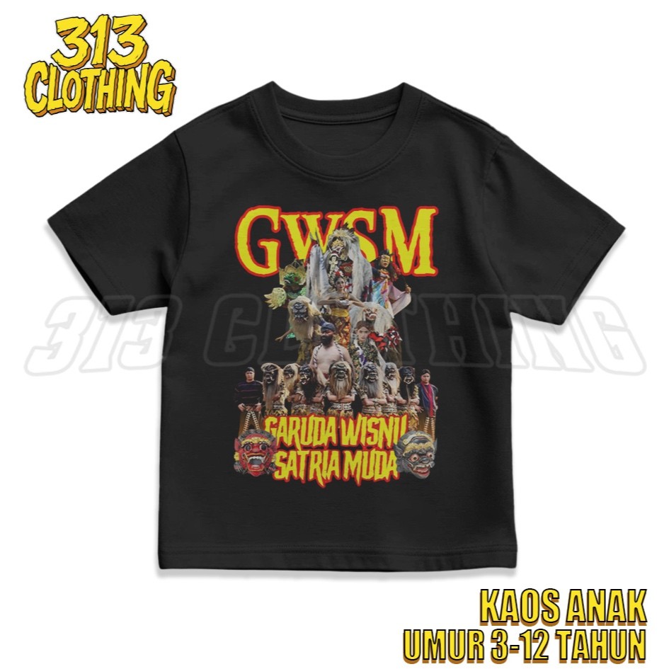 Kaos Anak Garuda Wisnu Muda GWSM / Atasan Baju Anak GWSM Garuda Wisnu Satria Muda Usia 3-12 Tahun