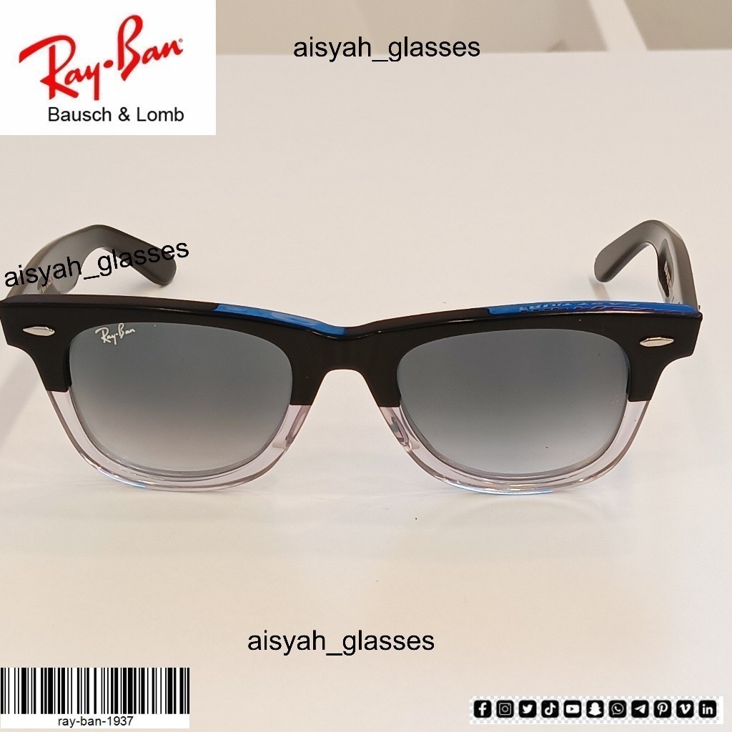 Kacamata Sunglasses BL TOW TONE Wayfarer RB2140 901/32 2N Unisex