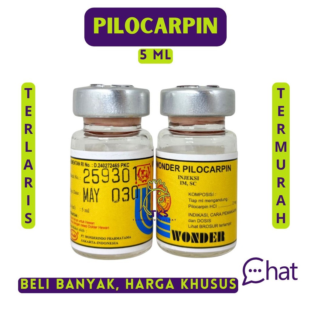 PILOCARPIN 5 ML WONDER - Obat Kembung & Kolik Sapi Kuda Kambing Domba Anjing Kucing