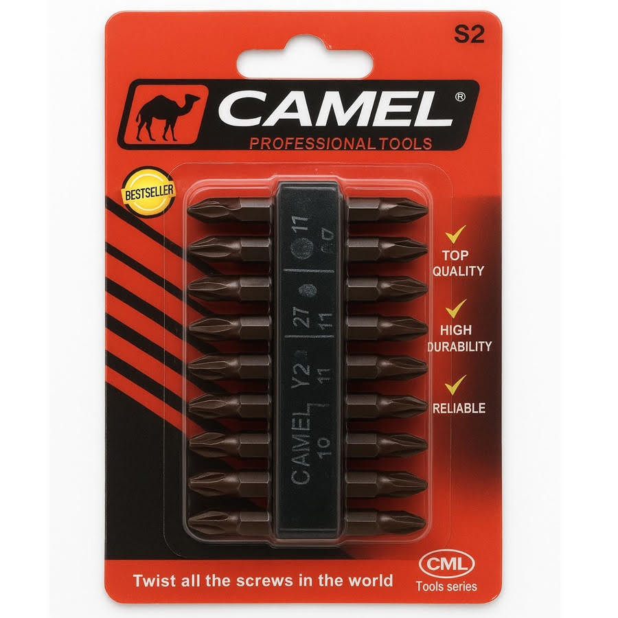 CAMEL Mata Obeng Gypsum  PH2 – Bit Obeng Magnetik Baja Berkualitas, Tahan Lama & Anti Slip - 1 Pcs