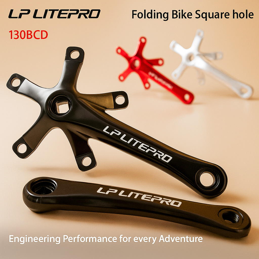 Litepro Crank BB Kotak BCD 130 Square Taper Komponen Sepeda Lipat Roadbike Original High-Performance