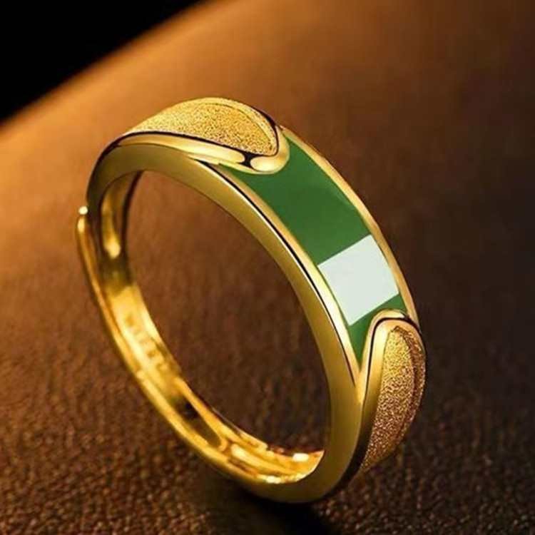 Pembukaan Vietnam pasir emas pria dan wanita simulasi cincin pasangan disesuaikan cincin emas hadiah