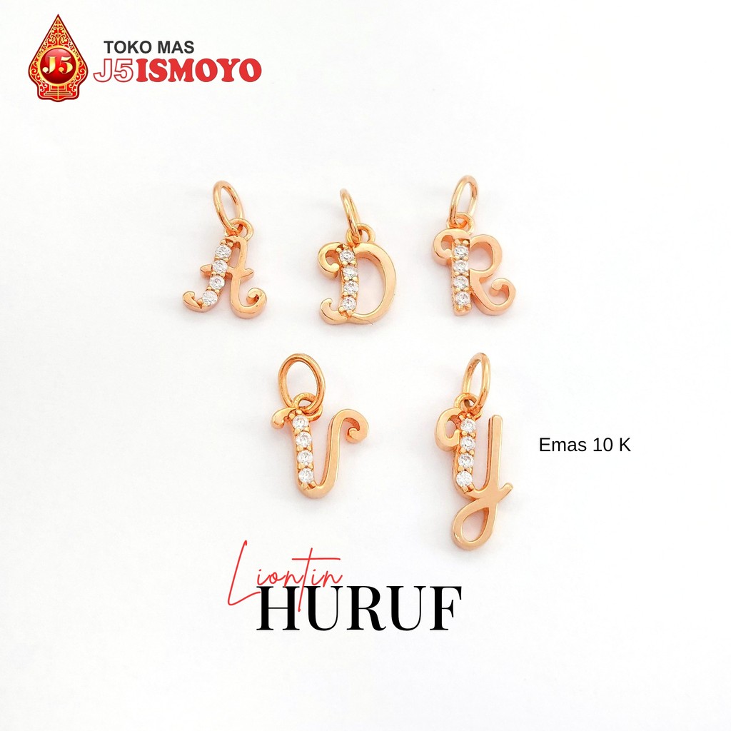 Liontin Emas Mas Asli Model Huruf J5 Ismoyo