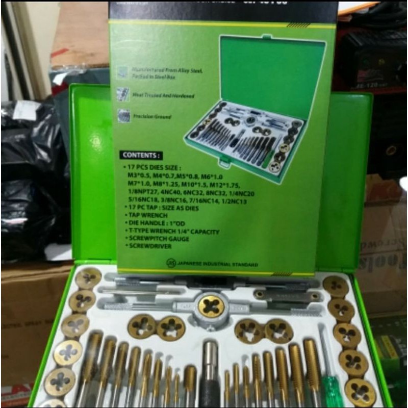 TEKIRO TAP AND DIES SET 40 PCS ALAT SENAI SNAI ULIR DRAT BAUT TEKIRO 40PCS