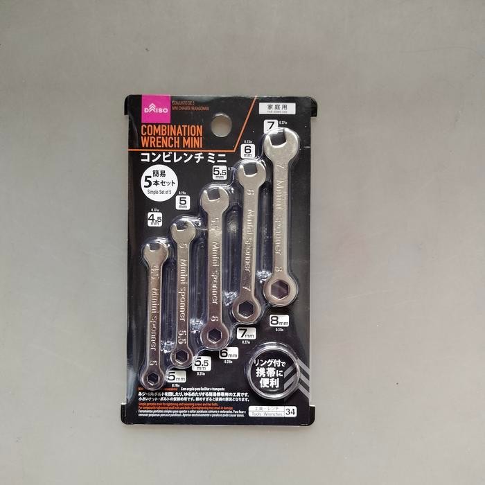 DAISO Combination wrench mini Kunci ring pas mini hex (set isi 5)