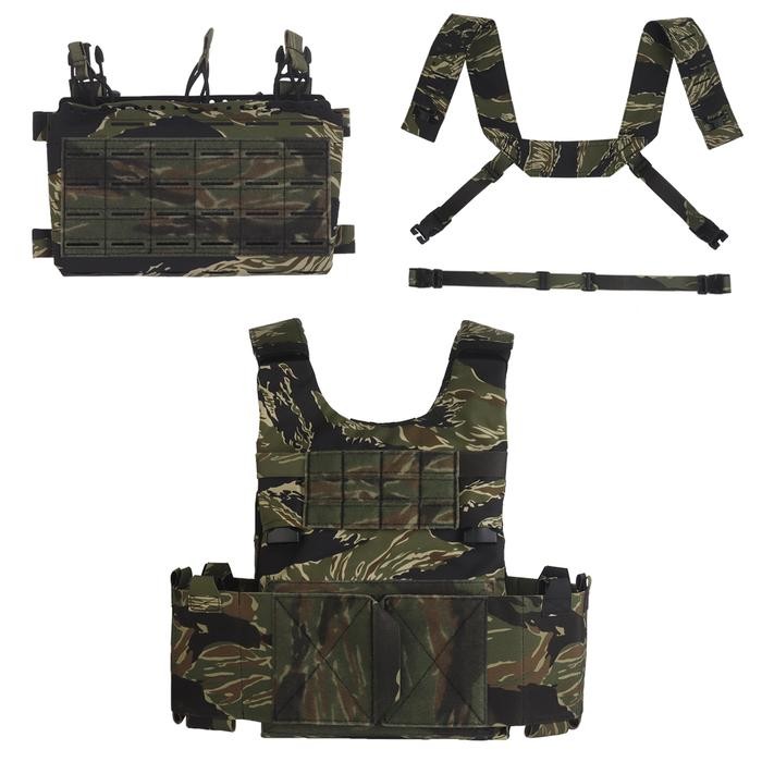 Spiritus Systems Repro - LV119 Overt Tiger Stripe Camo Complete Set - Kamuflase Loreng Vest Plate Ca
