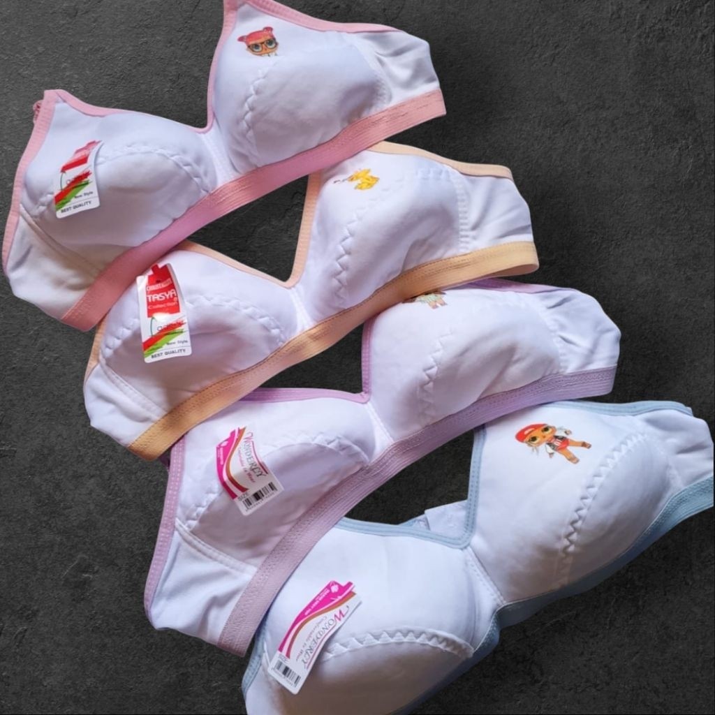 4 pcs Bh remaja tanpa busa bh remaja tanpa kawat Bra pelajar