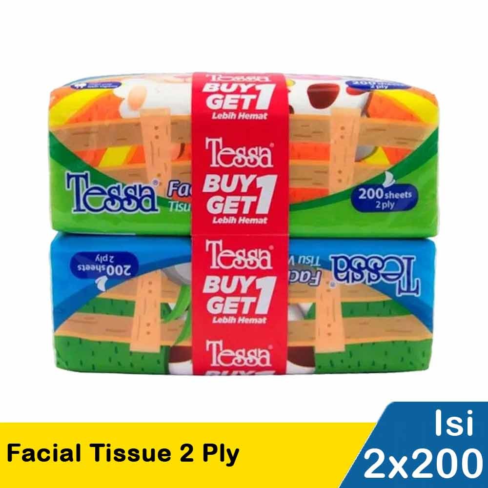Tessa Facial Tissue Tp06 Buy 1 Get 1 Soft Pack 2 Ply 2X200'S