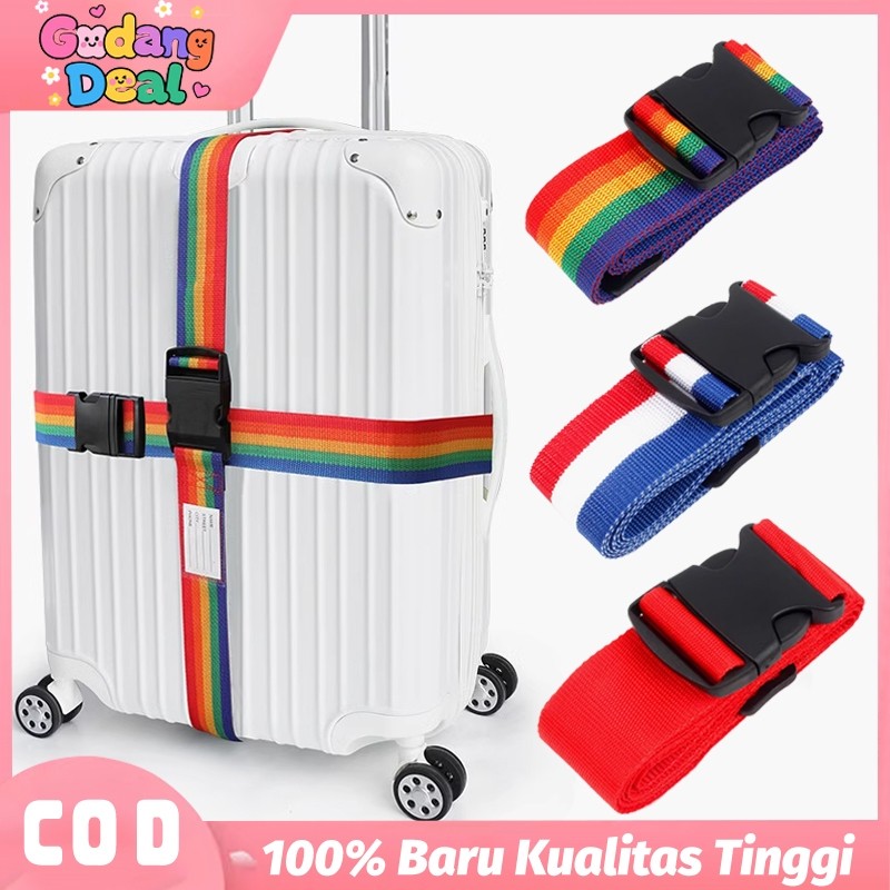 Tali Koper Silang Ganda Pengikat Koper Luggage Belt Strap Kuat untuk Perjalanan Aksesoris Koper