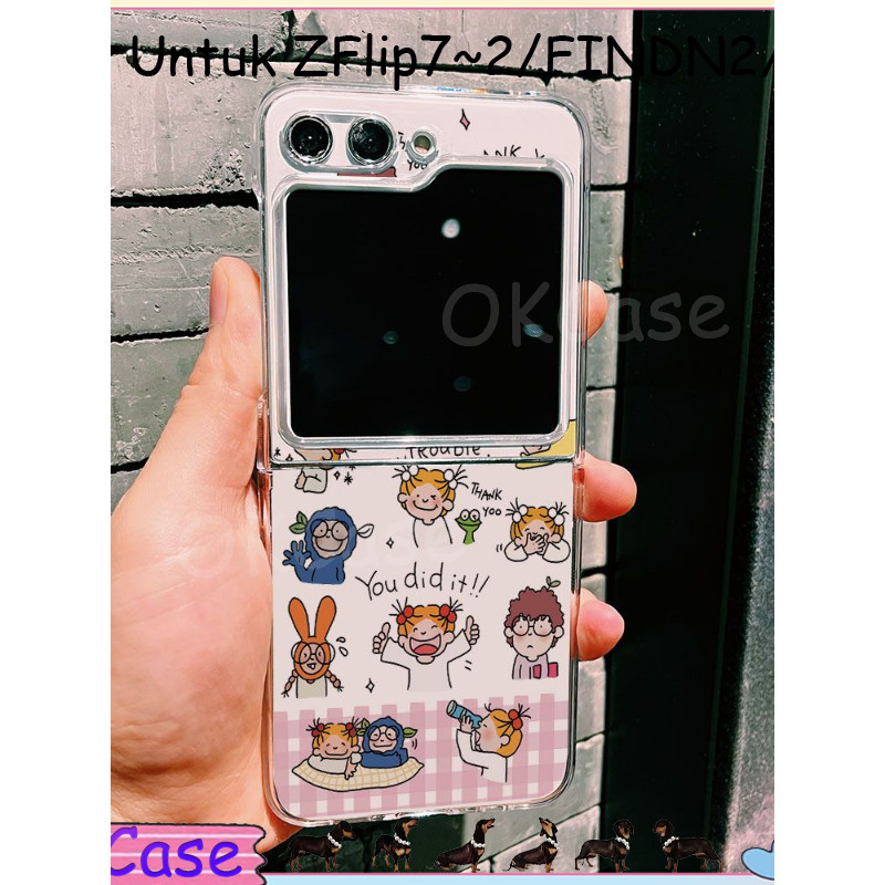 Casing HP Lipat Samsung Z Flip & OPPO N Flip Aesthetic Elegan | Z Flip 7 6 5 4 3 2 F7070 F711 W23 W2