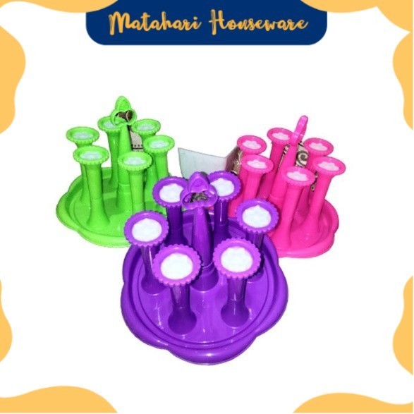 Stand Glass tatakan gelas Daisuki 6 lubang