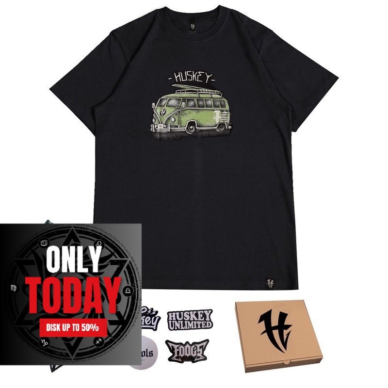 ORI Huskey Clothing - kaos distro pria - VW BLK - huskey bali