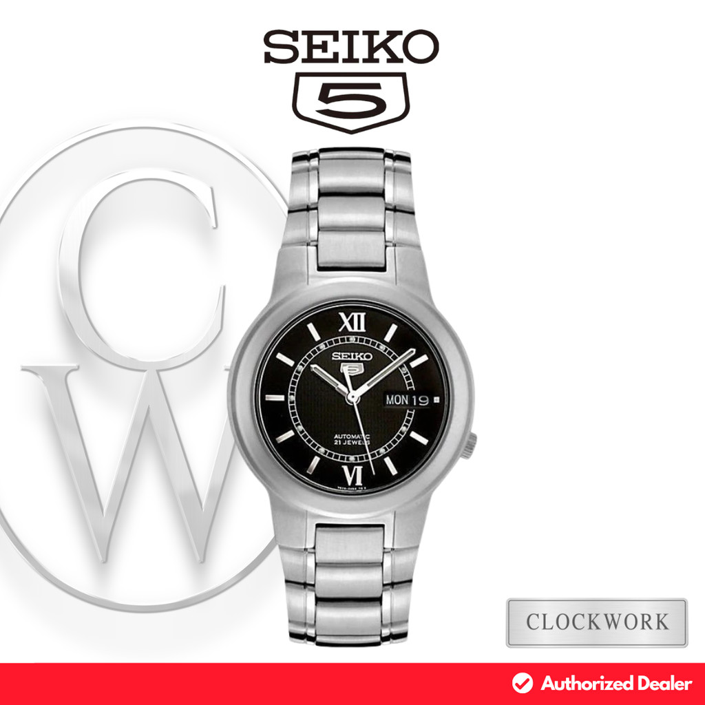 Jam Tangan Pria Seiko 5 SNKA23K1 Automatic Rantai Classic Formal Silver Dial Hitam