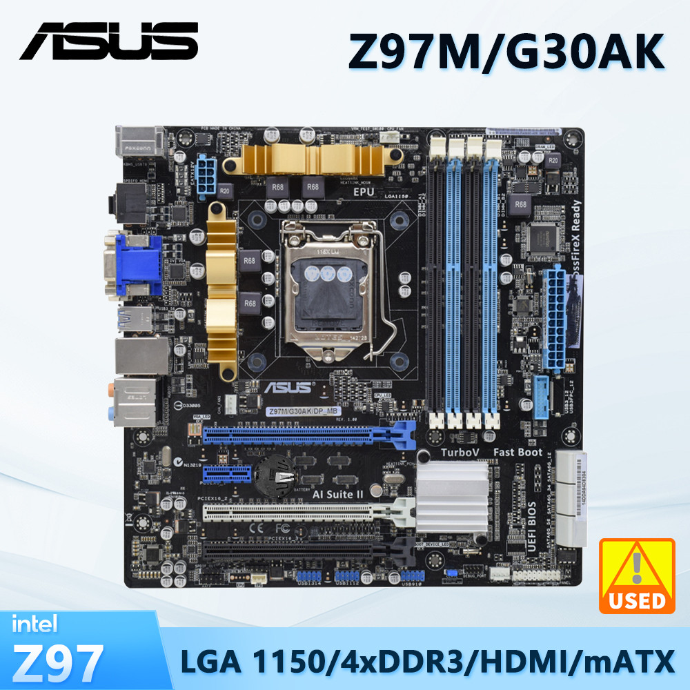 ASUS Intel Z97 Motherboard Z97M/G30AK/DP Motherboard LGA 1150 DDR3 32GB M.2 Micro ATX support 4130 4