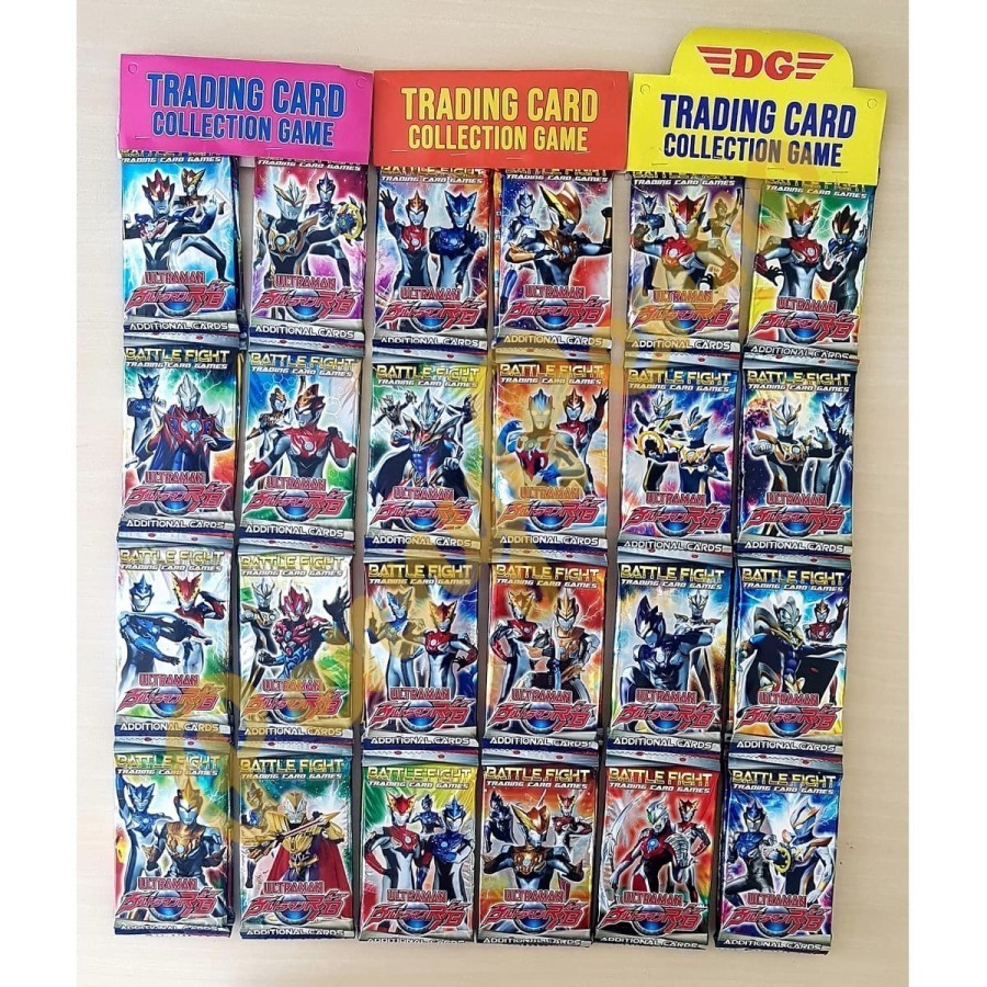 (12 Sachet) Kartu Trading Card Game Naruto / Ultraman / Boboiboy / Free Fire / Mobile Legend / One P