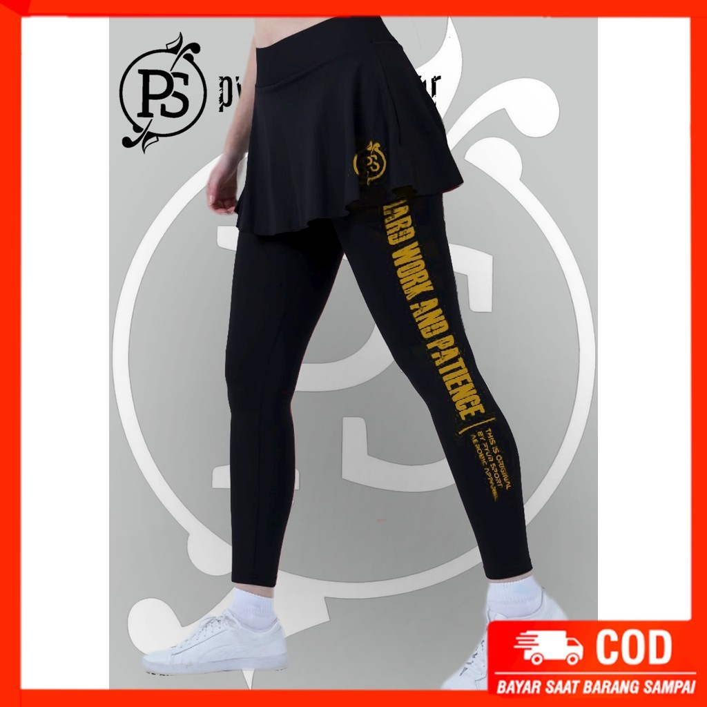 Pyur Sport - Celana Olahraga  Senam Aerobic Wanita Jumbo - Rok Rumbai