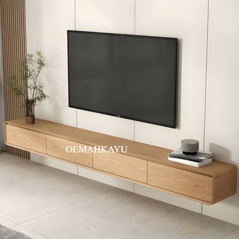 meja gantung kayu jati BUVET meja gantung floating kabinet tv gantung lacI 2