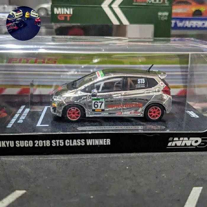Diecast Inno64 Honda Fit 3 RS Jazz Chrome Team Yamato Super Taikyu 2018 Segel TKsb99