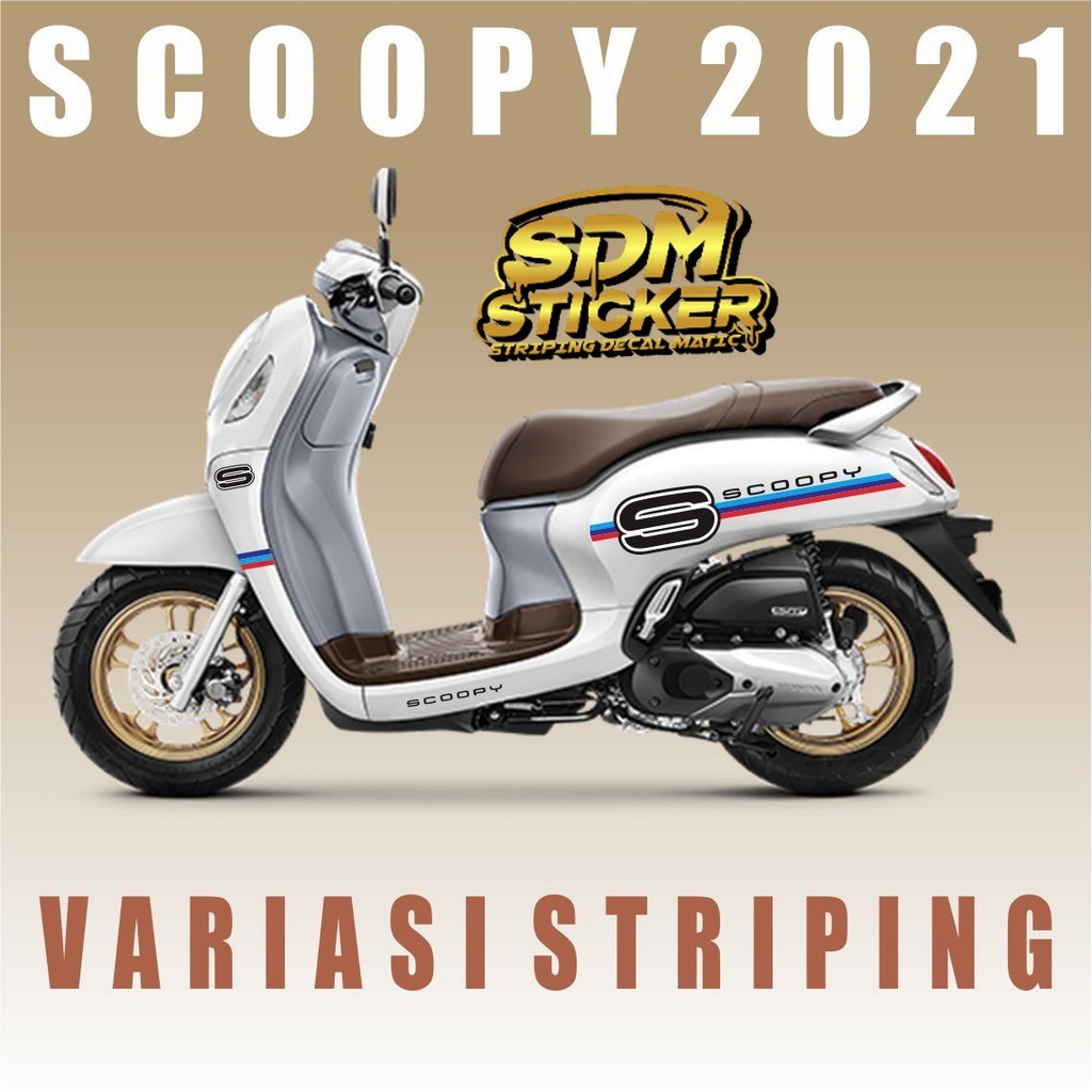 LIS SIMPLE VARIASI SCOOPY 2021 VARIASI STICKER STRIPING MOTOR SCOOPY - BMW LIS