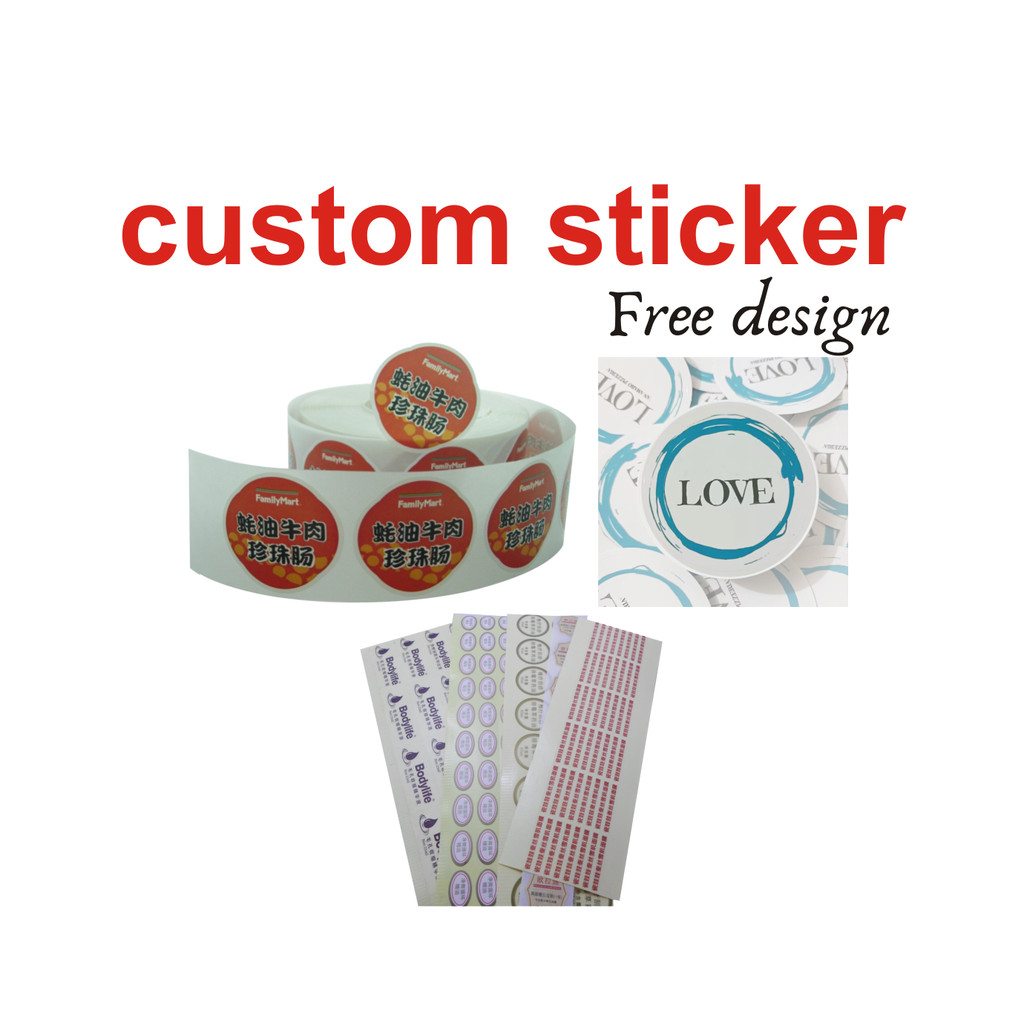 custom sticker printing  aesthetic cute travel food seal vinyl name logo paper clear PVC transparent