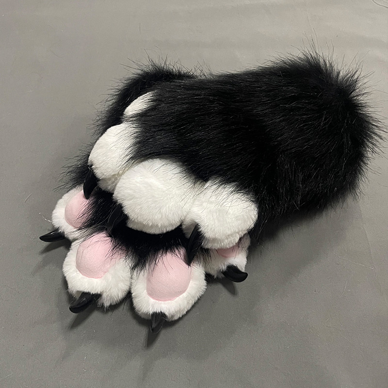 Kawaii Cartoon Cosplay Costume Gloves Furry Fursuit Plush Cat Paw Gloves