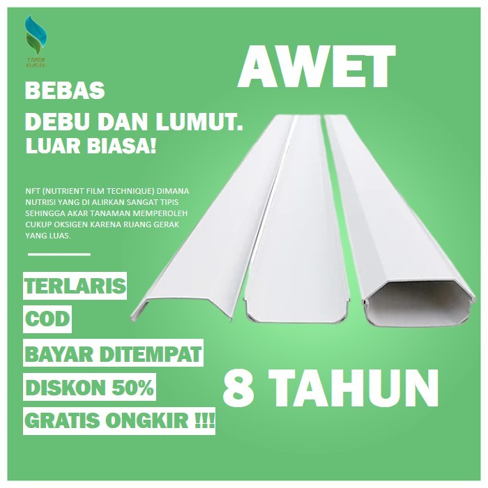 karrinustore - Talang Air PVC Gully Trapesium Peralatan Hidroponik Berkebun Alat Hidroponik Berkebun