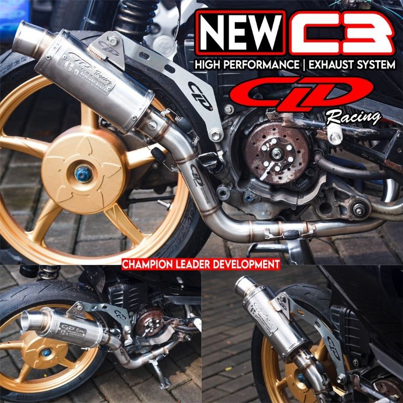 Knalpot CLD Racing New C3 Bulat Beat karbu fi esp Scoopy Genio Mio Sporty Mio j Mio m3 x ride 125