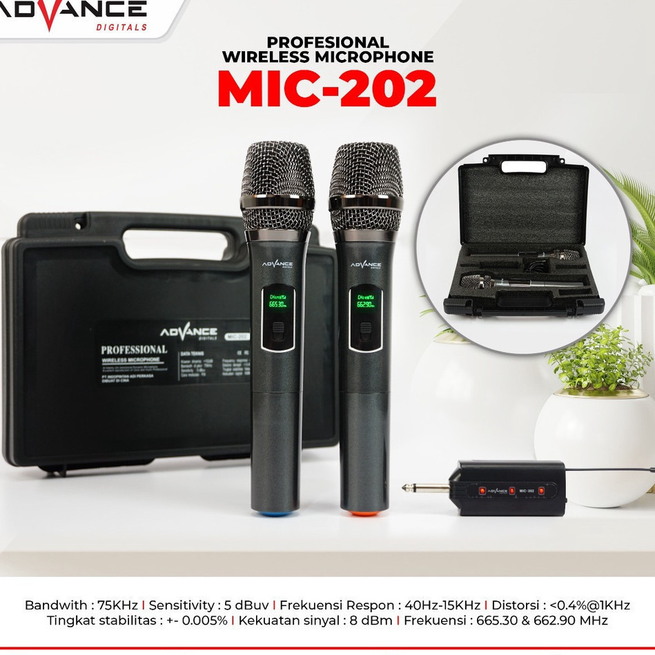 { READY STOK } Advance Mic Wireless Advance Mic 202 - 2 mic ADVANCE