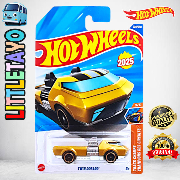 Hot Wheels Twin Dorado Emas Track Champs Diecast Mobil Balap Track Race