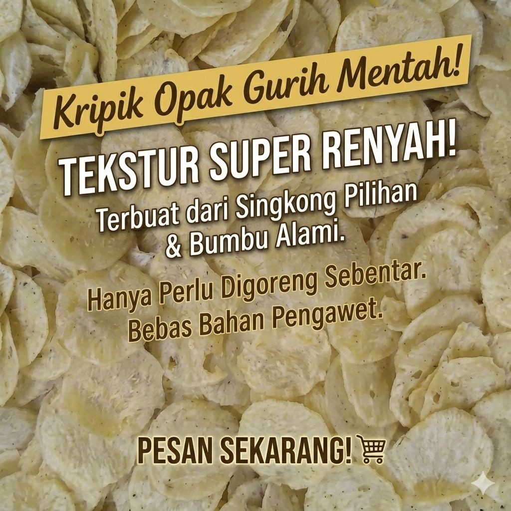 Grosir Opak Medan Mentah 500 gram 1 kg / Krupuk Singkong Asli khas Medan Super Gurih Crispy / Kerupu