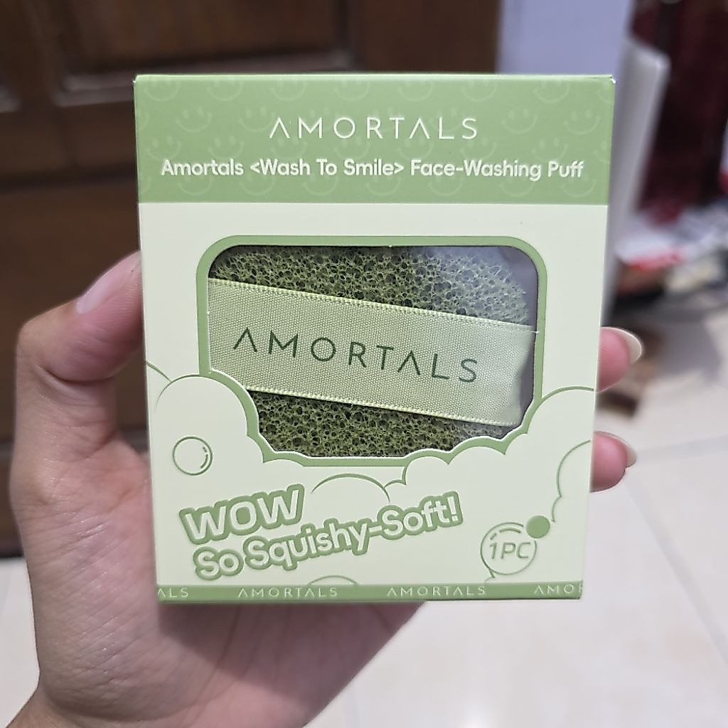 AMORTALS Sponge Facial Puff Sponge - Pembersih Wajah Spons Busa Penghapus Riasan Makeup Multifungsi 
