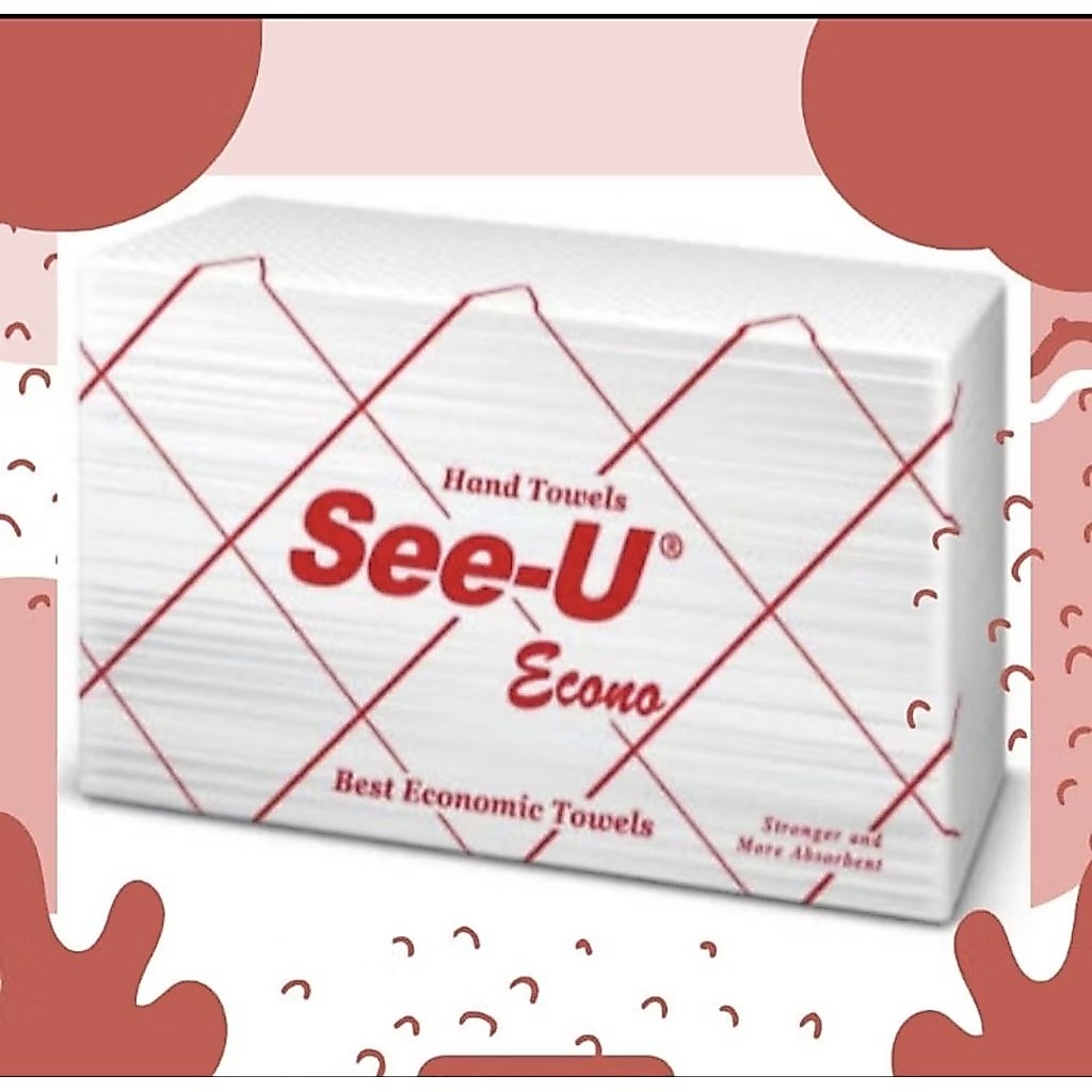 Tissue See-U merah tisu seeU Hand Towel Multifold 150 sheet. See U