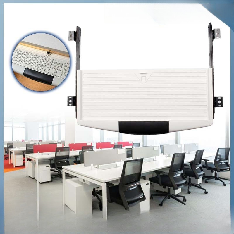 Keyboard Tray Meja Rak Keyboard Slide Out Tatakan Keyboard Mouse Ergonomis Meja Kerja Minimalis