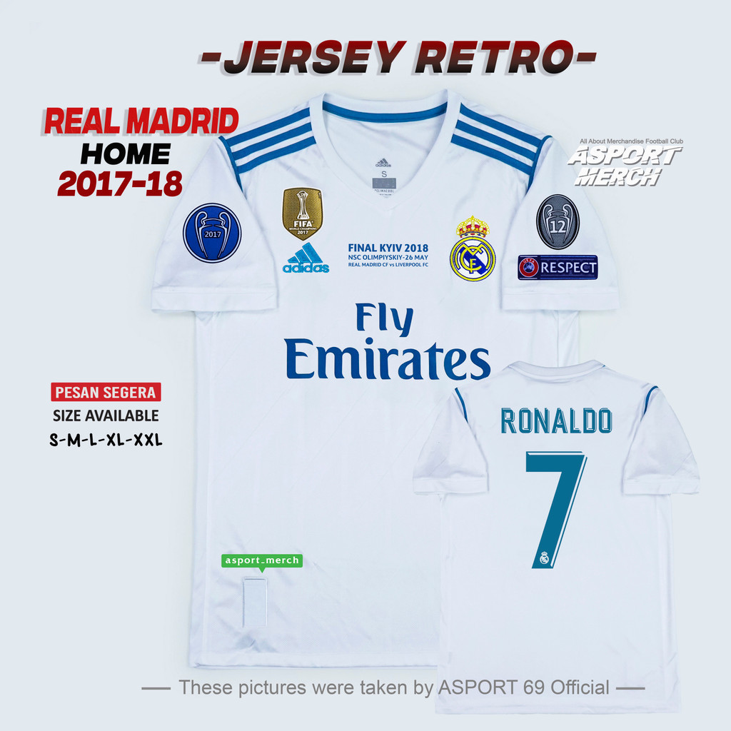 JERSEY RETRO MADRID HOME 2017 2018