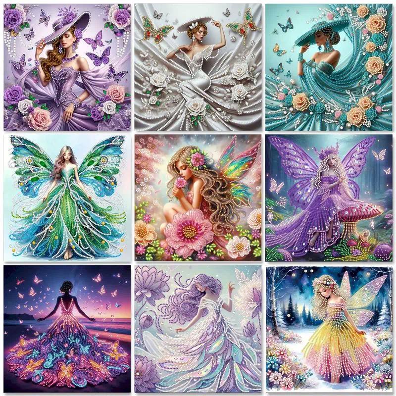 GATYZTORY Special Shape amond Art Painting Kits For Adults Fairy Round Full Drill amond Art Painting