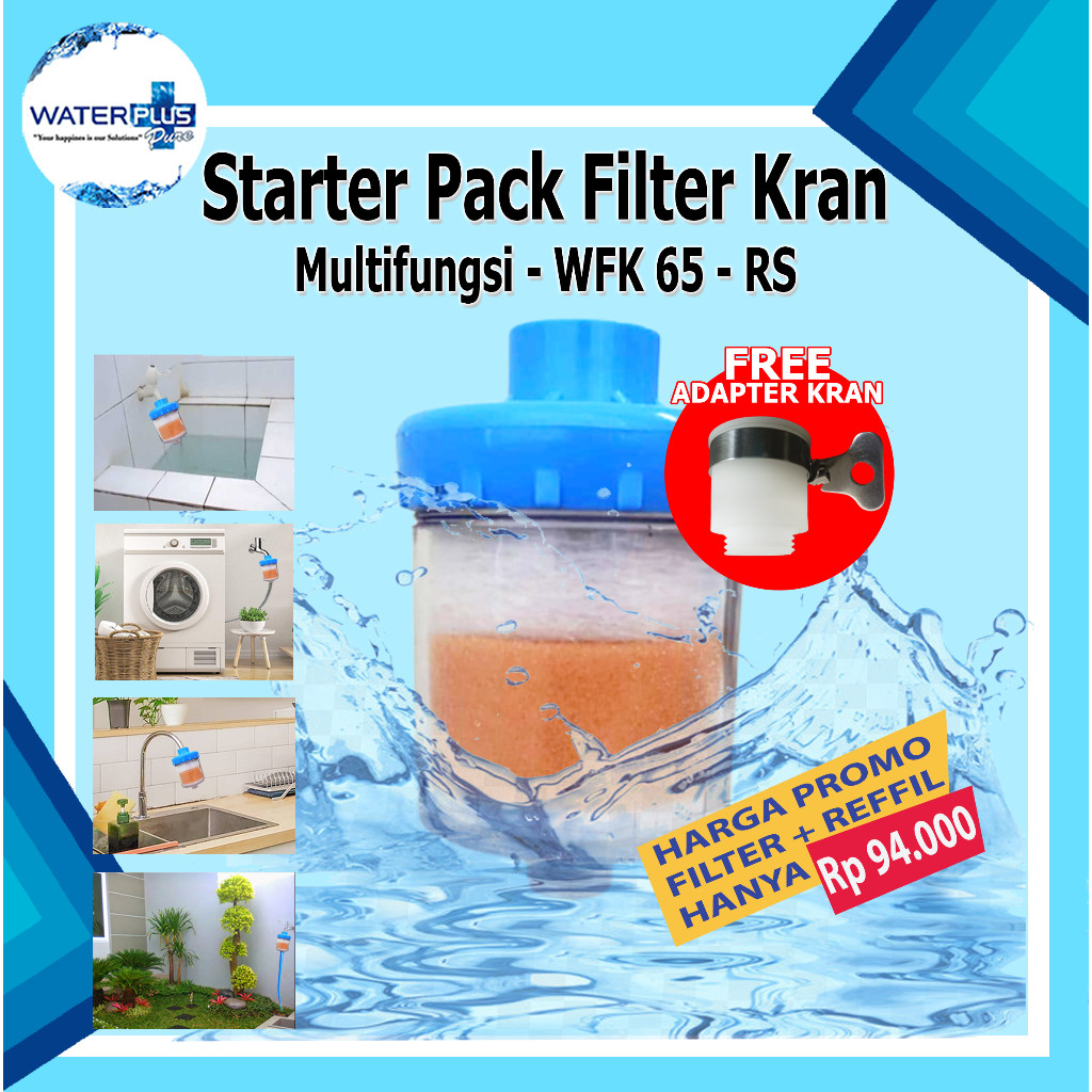 Filter Kran Serbaguna WFK-65 - Filter Air Kapur - Resin Softener - Filter Keran Air Multifungsi Untu