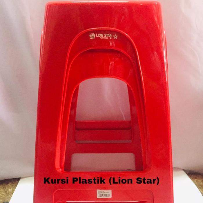 Kursi plastik merk Lion Star bangku bakso lion star - merah