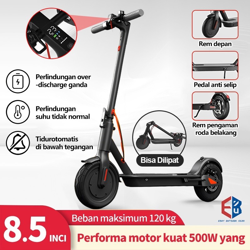 SG EBUY Skuter Elektrik 8,5 inci / Foldable Smart Electric Scooter Masa Pakai Baterai 30KM/Skuter El